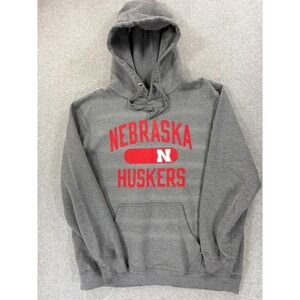 Nebraska Huskies Screened Logo Campus Hoodie Sweatshirt (Men's XL) Gray